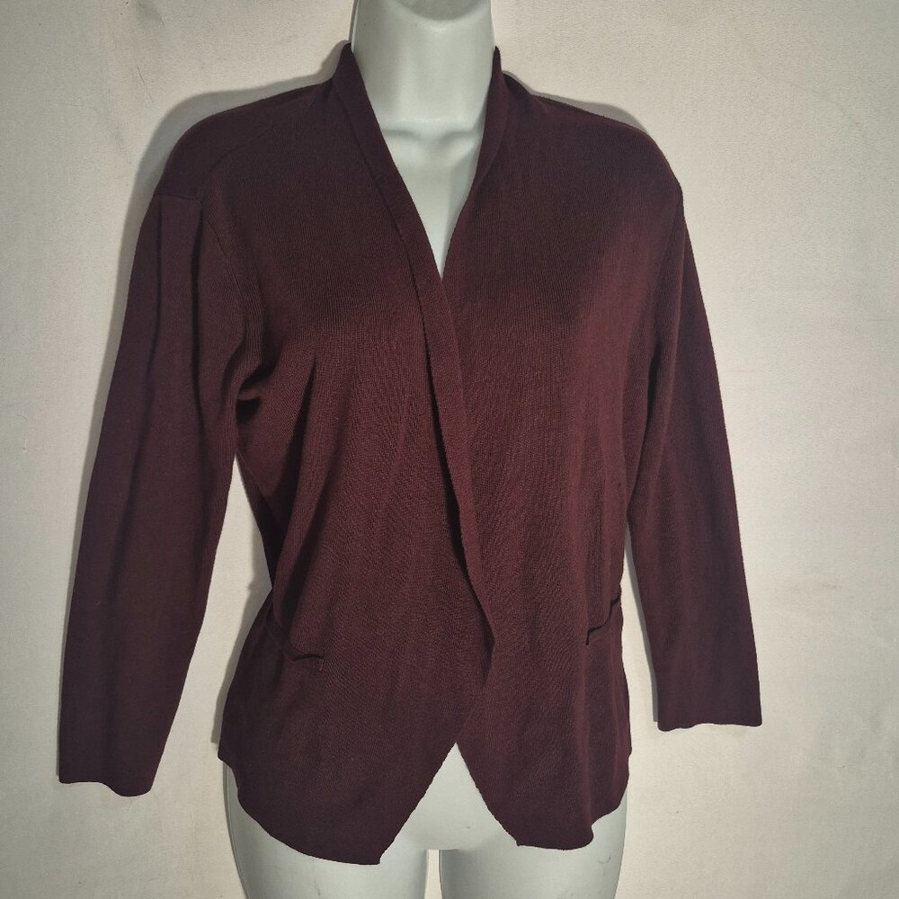 New York & Company cardigan short sweater, plum in size Medium